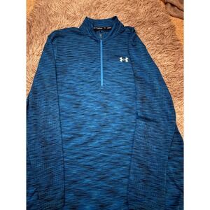 Under Armour Men's Medium Blue Fitted Quarter-Zip Pullover Long Sleeve Shirt